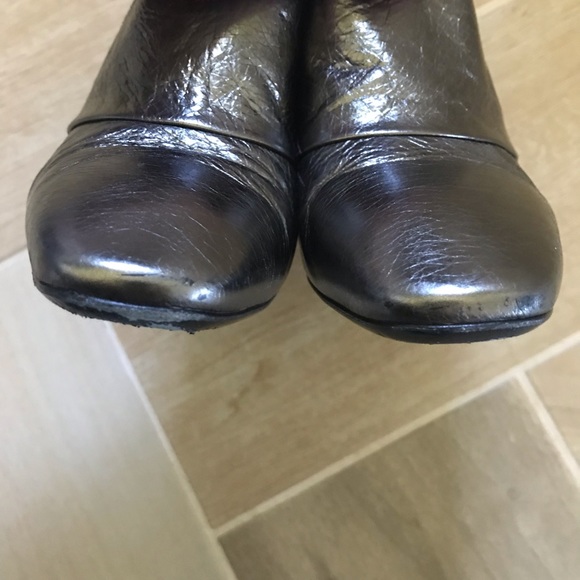 Bottega Veneta Gunmetal Metallic Ankle Booties - Picture 8 of 8